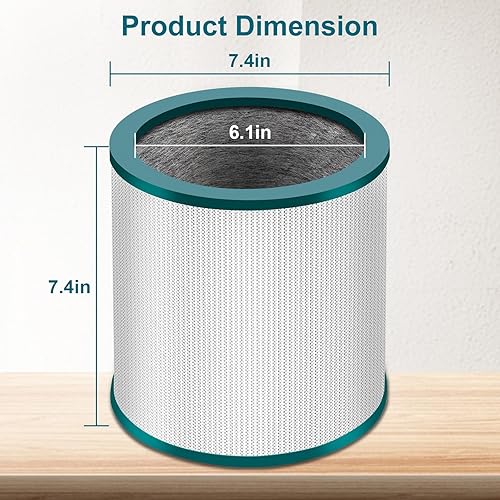 Miniatura 3 de Filtro de repuesto HEPA TP01 mejorado compatible con los modelos Dyson Tower Purifier Pure Cool Link TP01, TP02, TP03, AM11, BP01, comparado con el