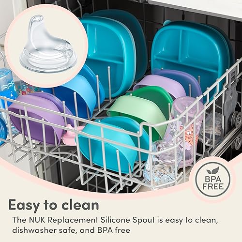 Miniatura 5 de NUK Boquilla de silicona de repuesto transparente 1 unidad paquete de 3