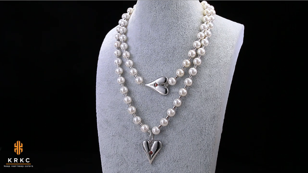Collana a filo di perle bianche rotonde simulate | Collana girocollo di