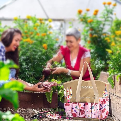 Miniatura 9 de Monika Kit de jardinería 20 piezas Transplantador, tenedor, cultivador, paleta, podadora, tenedor de deshierbe regalo de elección