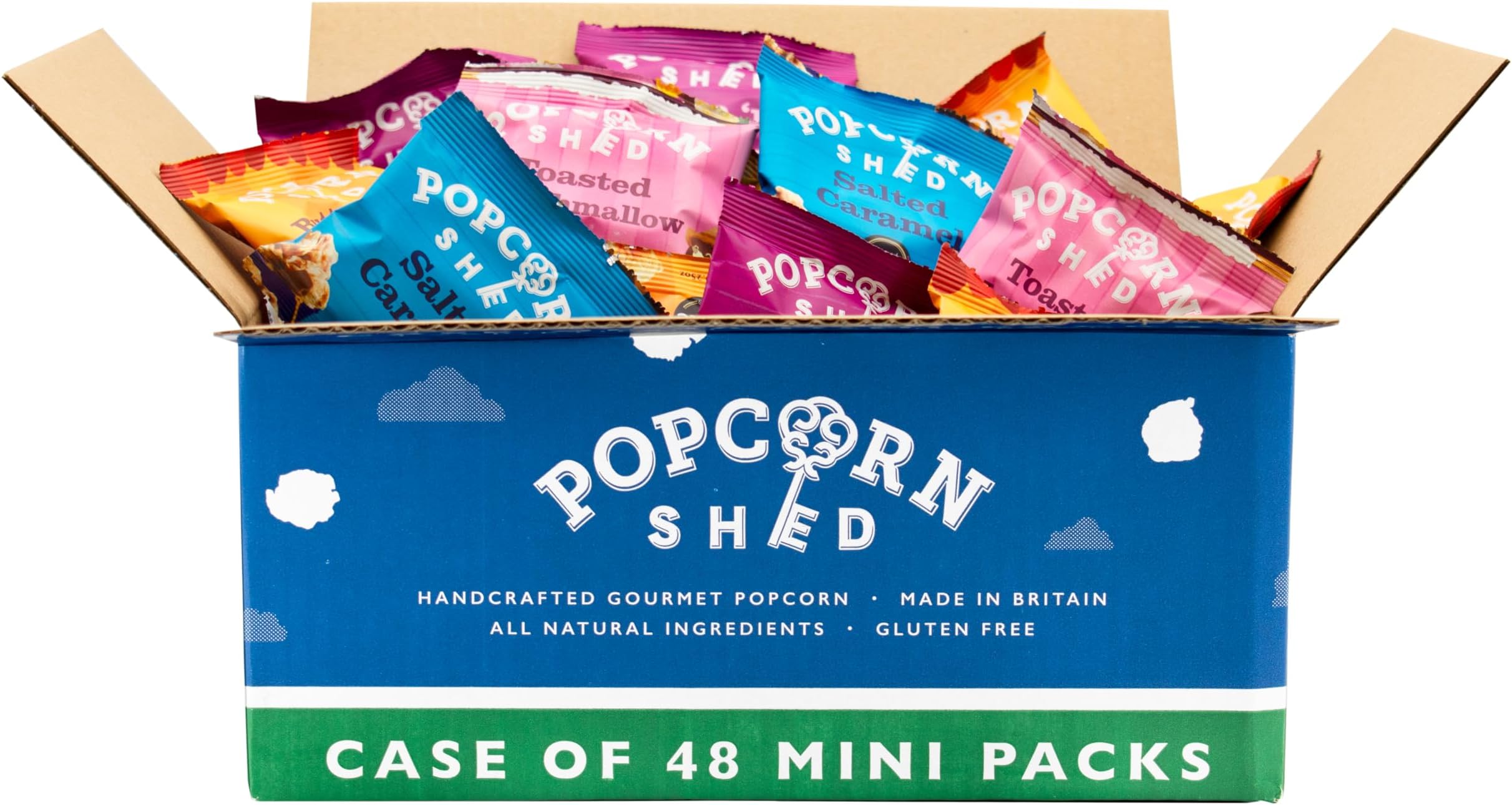 Gourmet Popcorn Mini Bag Multipack | 48 x 7g bags in 4 flavours | Popcorn Sample Packs | Luxury Popcorn Assortment Pack for Hotel, Travel and Offices