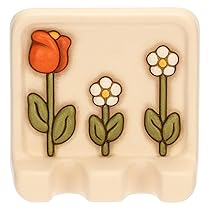 THUN, Poggia Mestoli Triplo In Ceramica, Collezione Happy Country, Ideale per la tua Cucina, 14 x 13,9 x 5 cm