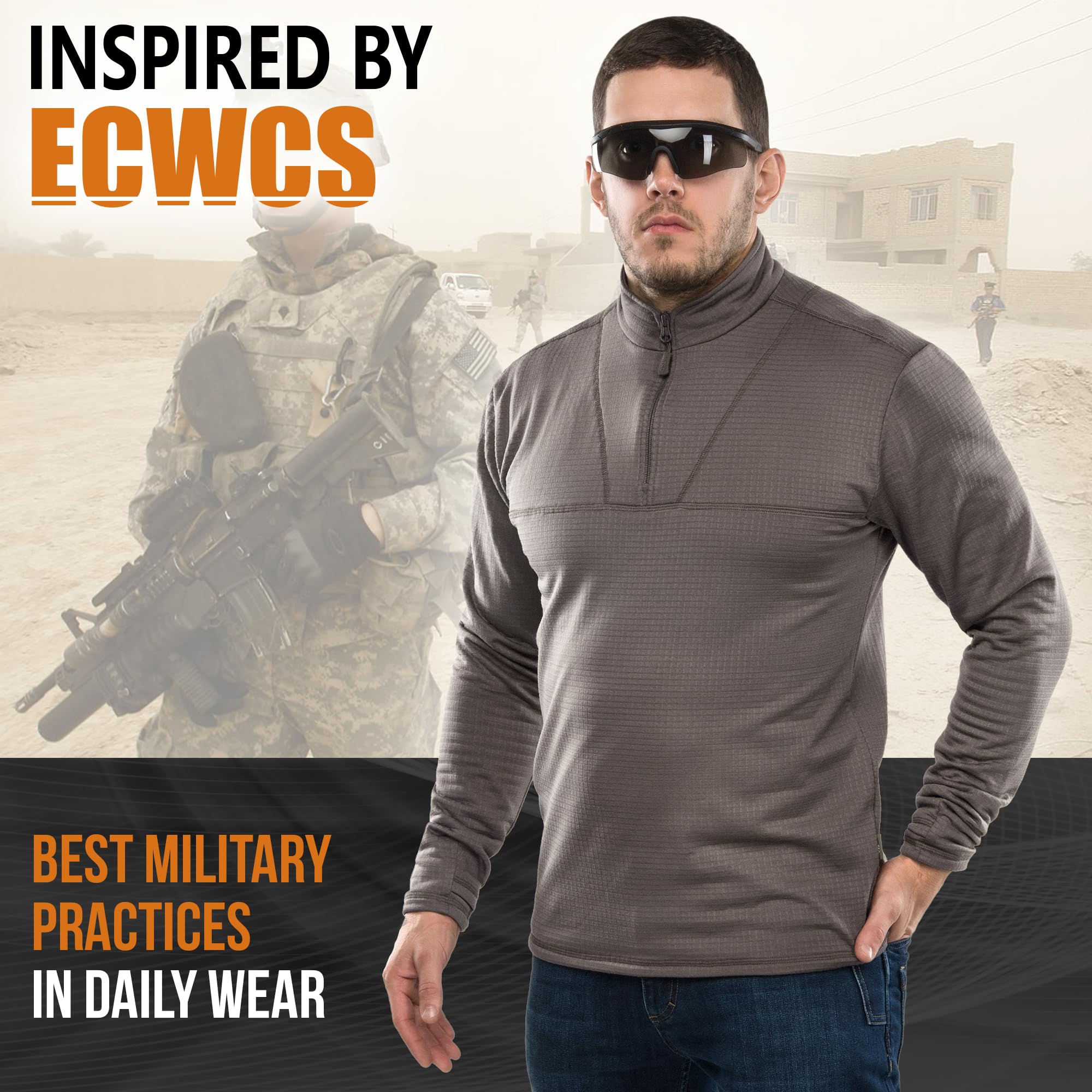 M-Tac Pantalones de compresión térmica para hombre, capa base con forro polar, para clima frío, nivel 2 ECWCS