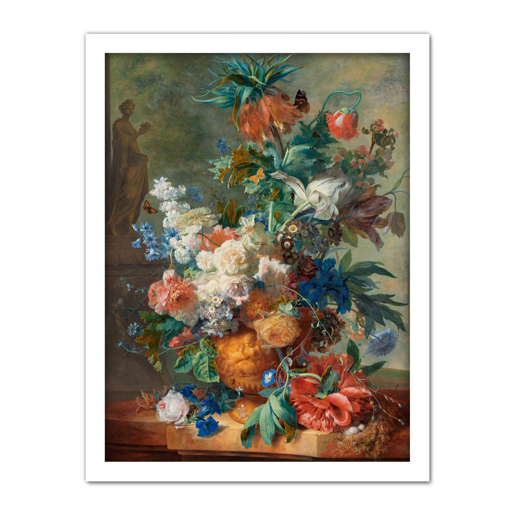 Artery8 Jan Van Huysum Still Life With Flowers Painting Artwork Framed Wall Art Print 18X24 Inch