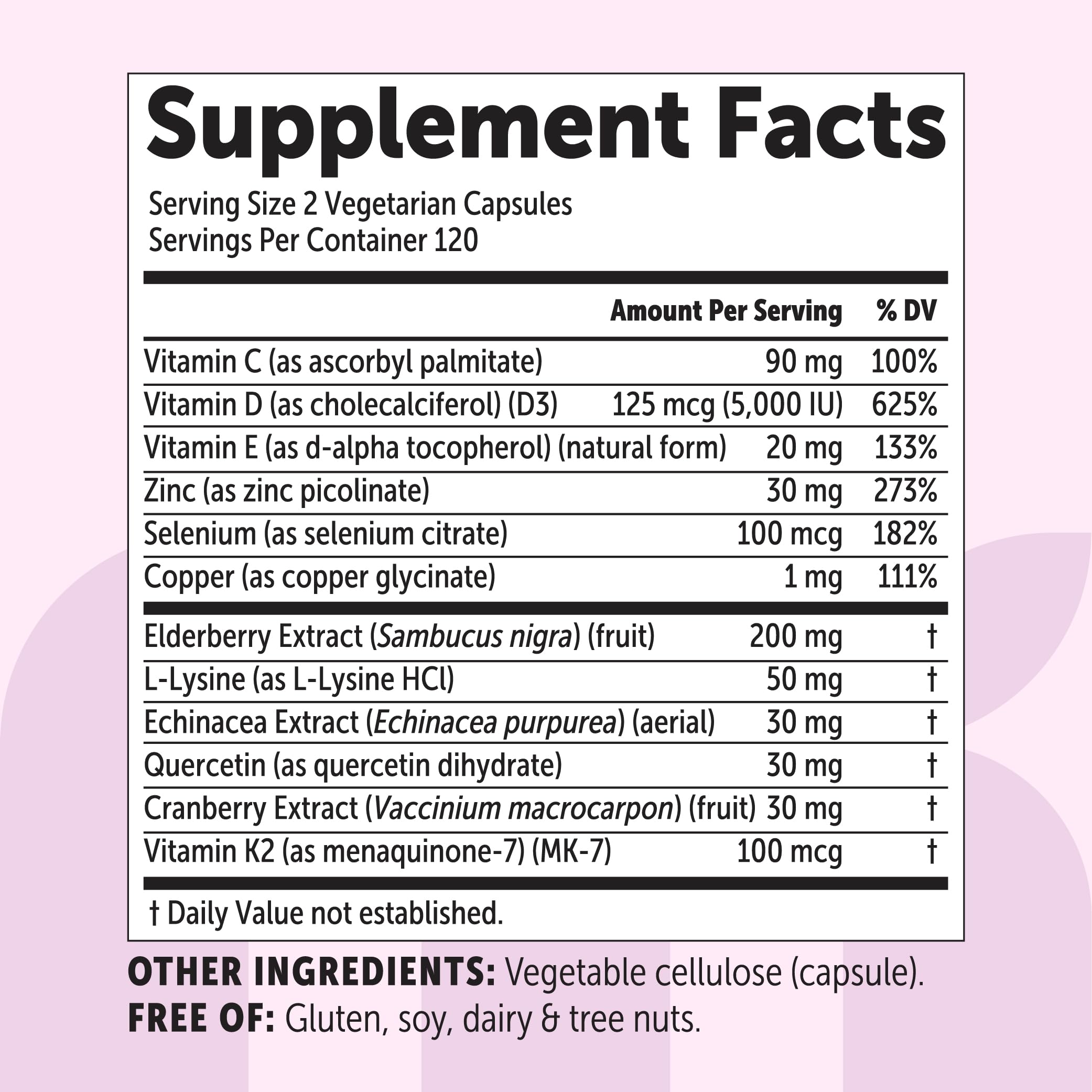Zinc for Women, 30mg Zinc Picolinate | 12-in-1 Immune Support Formula with Vitamins C, E & D3 + K2, Selenium, Copper, Quercetin & Lysine | Filler Free, Non-GMO, Gluten Free | 240 Veg Capsules** — Amazon image 2