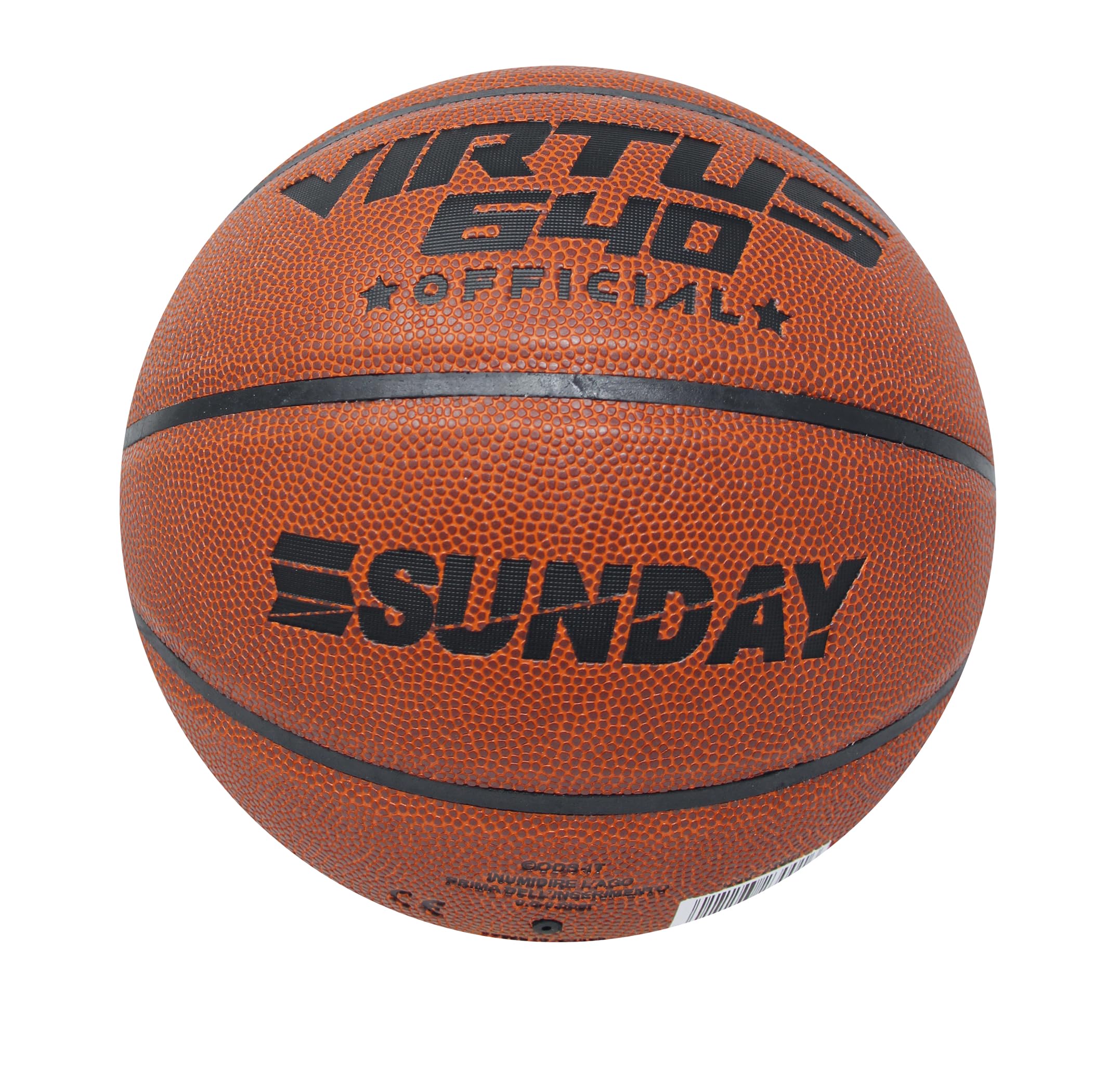 ODS | Sunday Pallone Virtus 640 Palla da Basket in PVC Laminato con Camera d'Aria in Gomma, Diametro 24 cm, Peso 590-640 g, Ideale per Allenamento e Partite