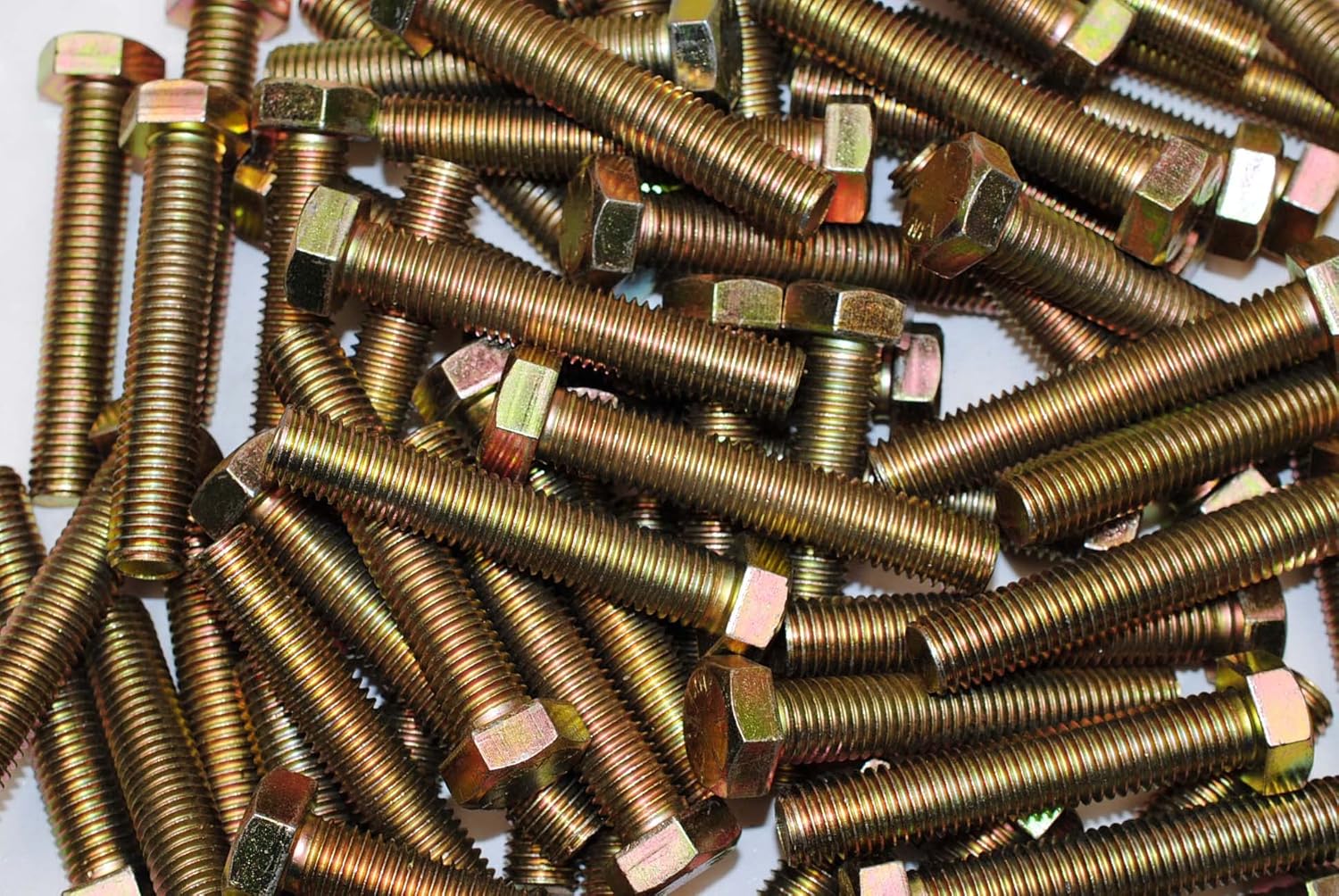 (20) Full Thread Grade 8 Hex Head Tap Bolts 5/8-11 x 3-1/2 Coarse Yellow Zinc