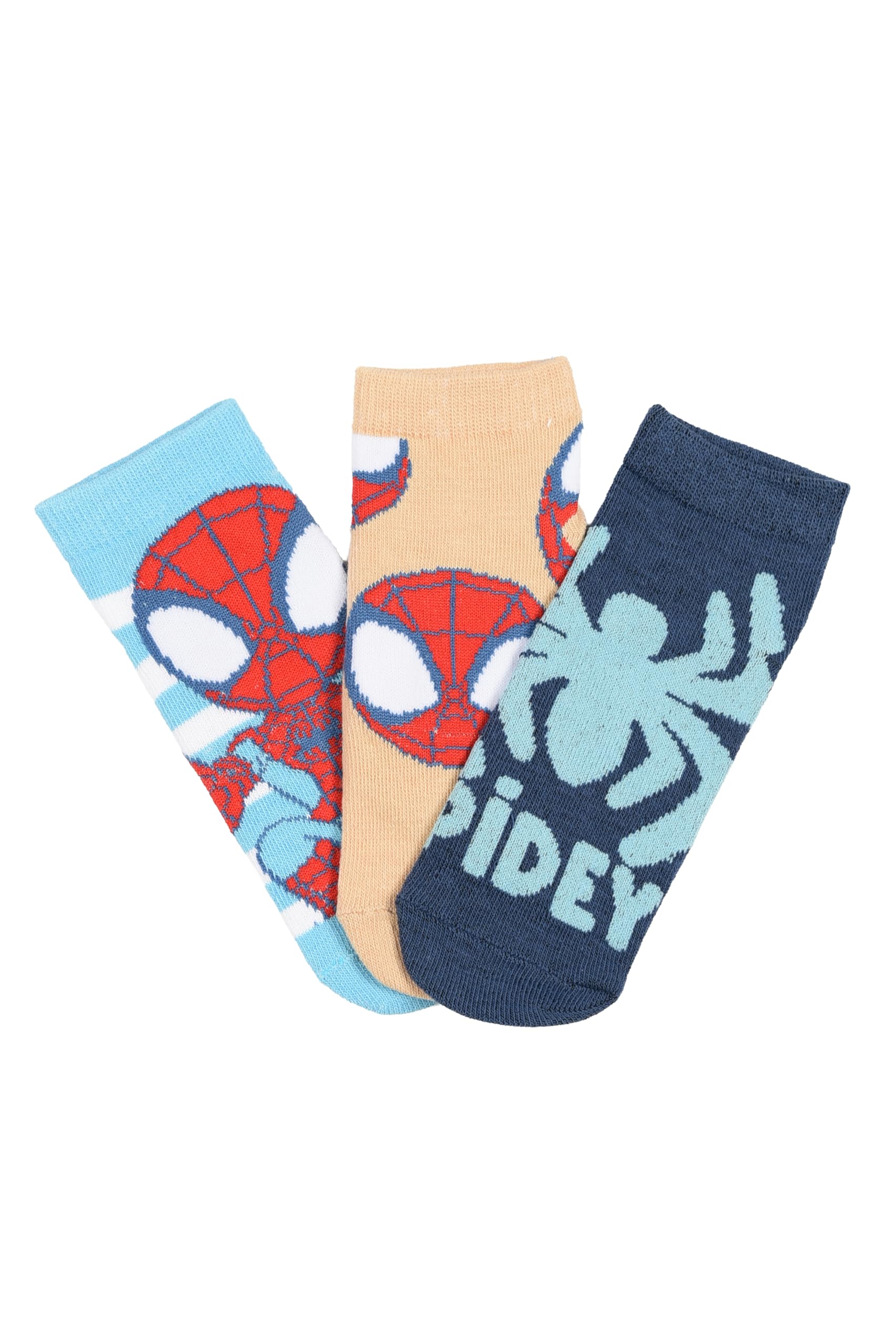 Marvel Spiderman skarpetki dla chłopców i chłopców, zestaw 3 par, wielokolorowe, bawełna, motyw superbohatera