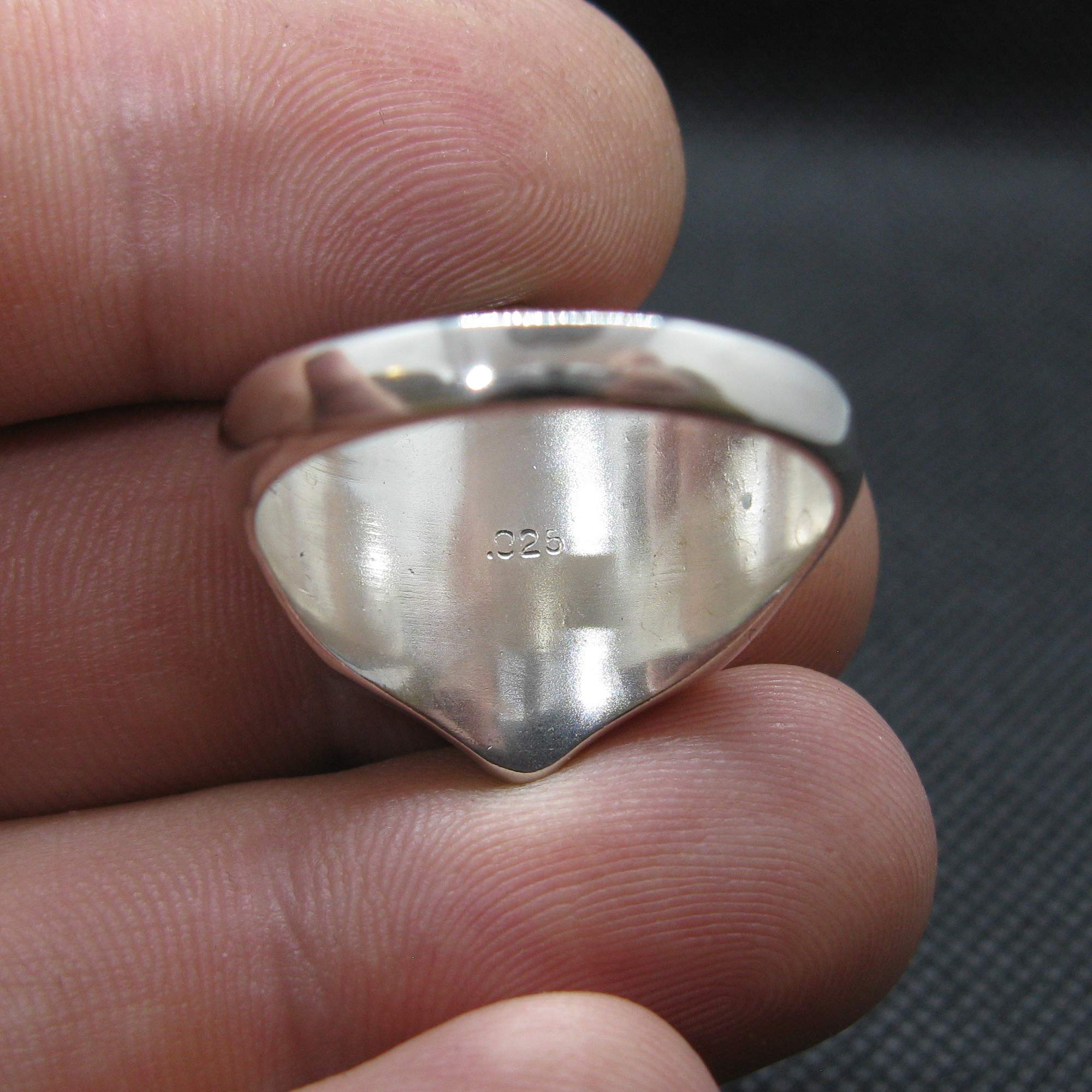 Bague en Argent Sterling Symbole de Poseidon Trident Solide Poinçonné 925