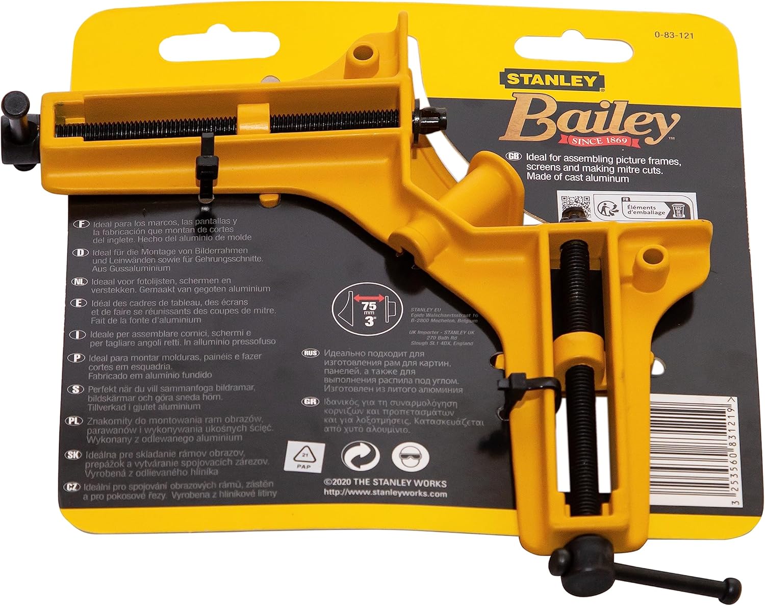 Stanley 0-83-121 Corner Clamp "Bailey" light-duty, Yellow