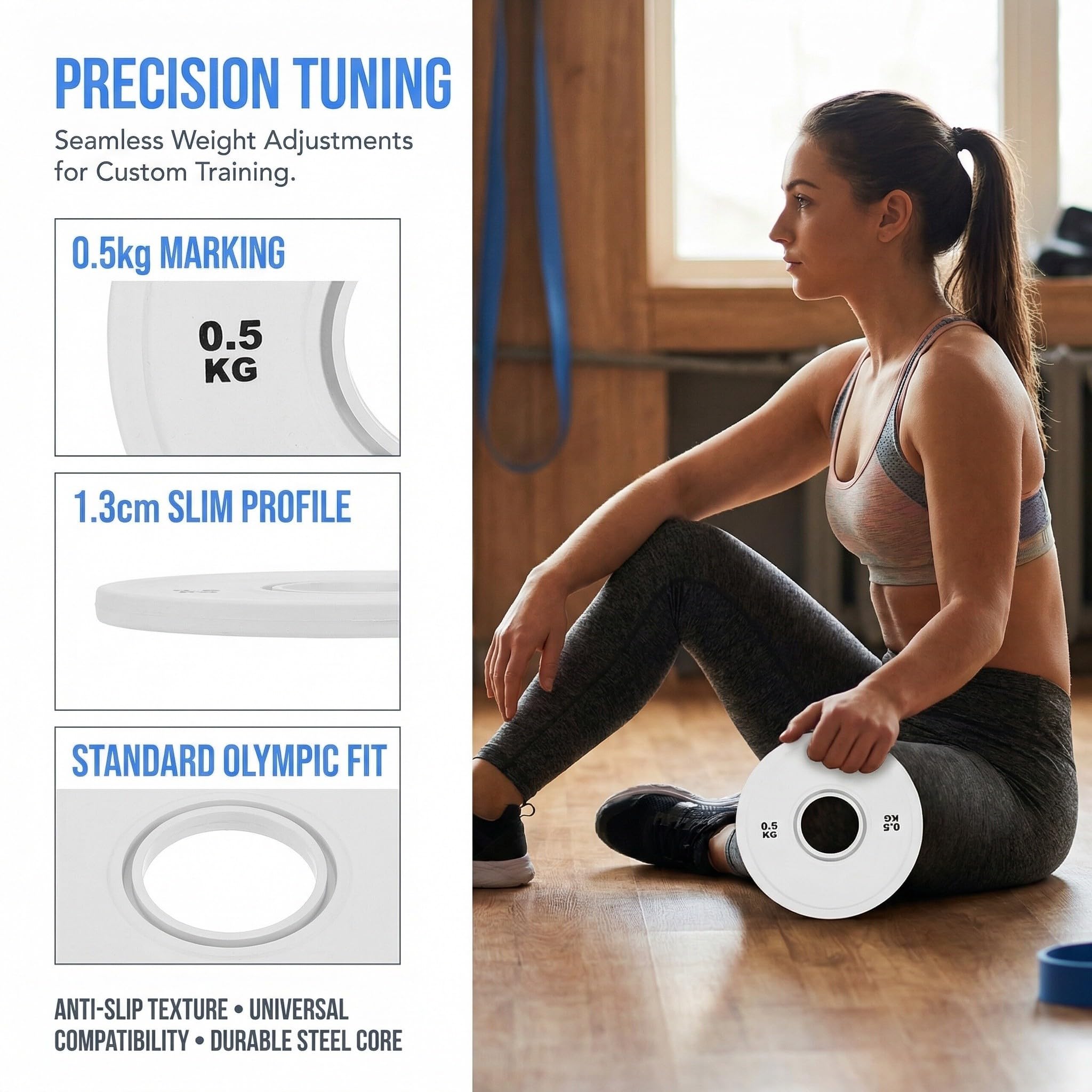 2 Piezas Discos de Pesas de Goma para Lb Orificio Estándar de 2' y Acero Resistente, Ideales para Entrenamiento en Casa y Gimnasio