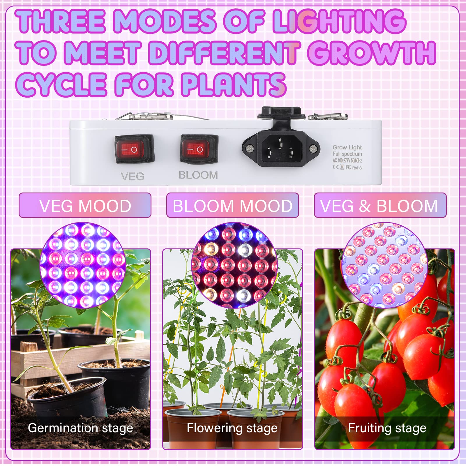 Amazon.co.jp: LEDグローライト 2個パック 41W フルスペクトラムグロー