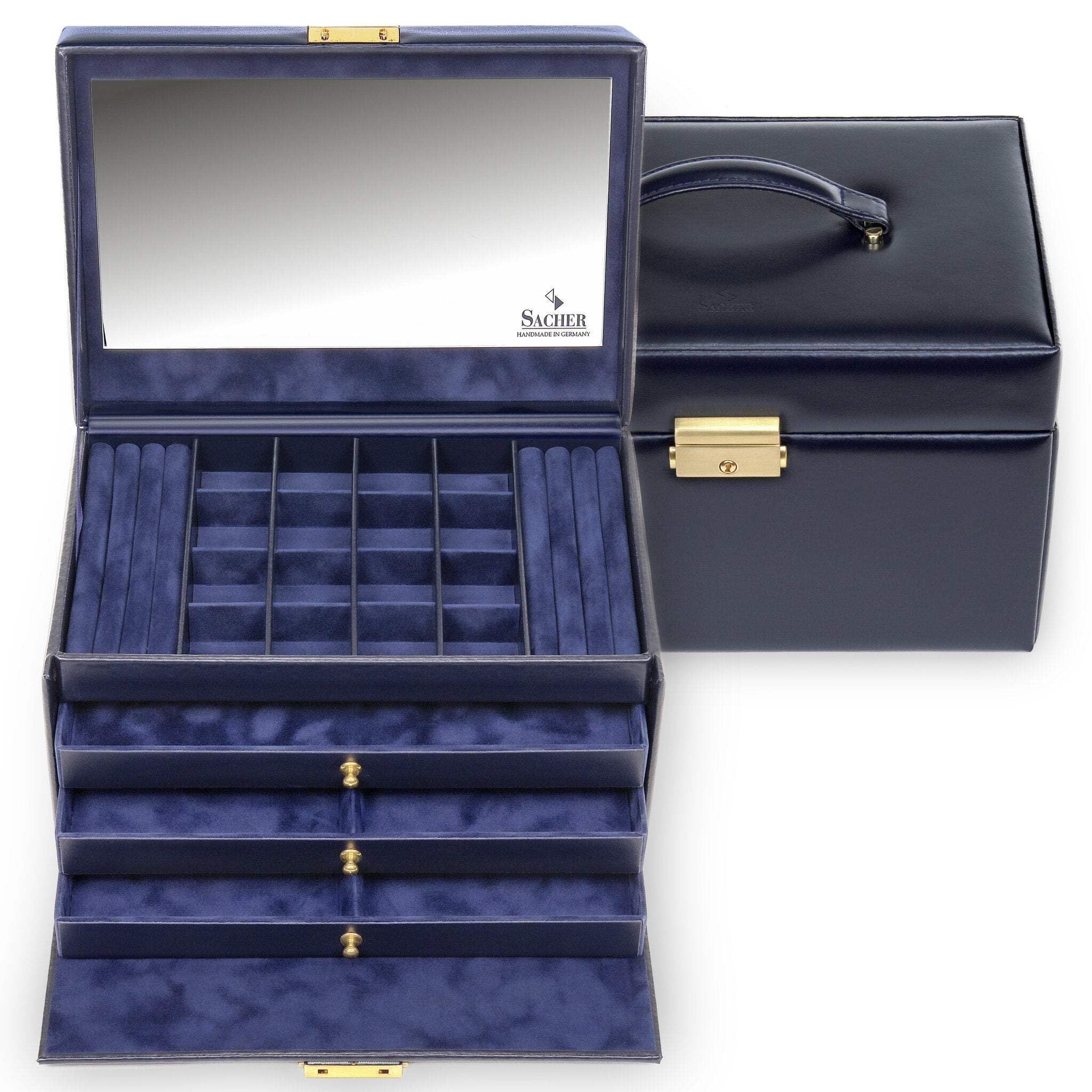 SACHER Schmuckkasten Lena acuro/navy (Leder)
