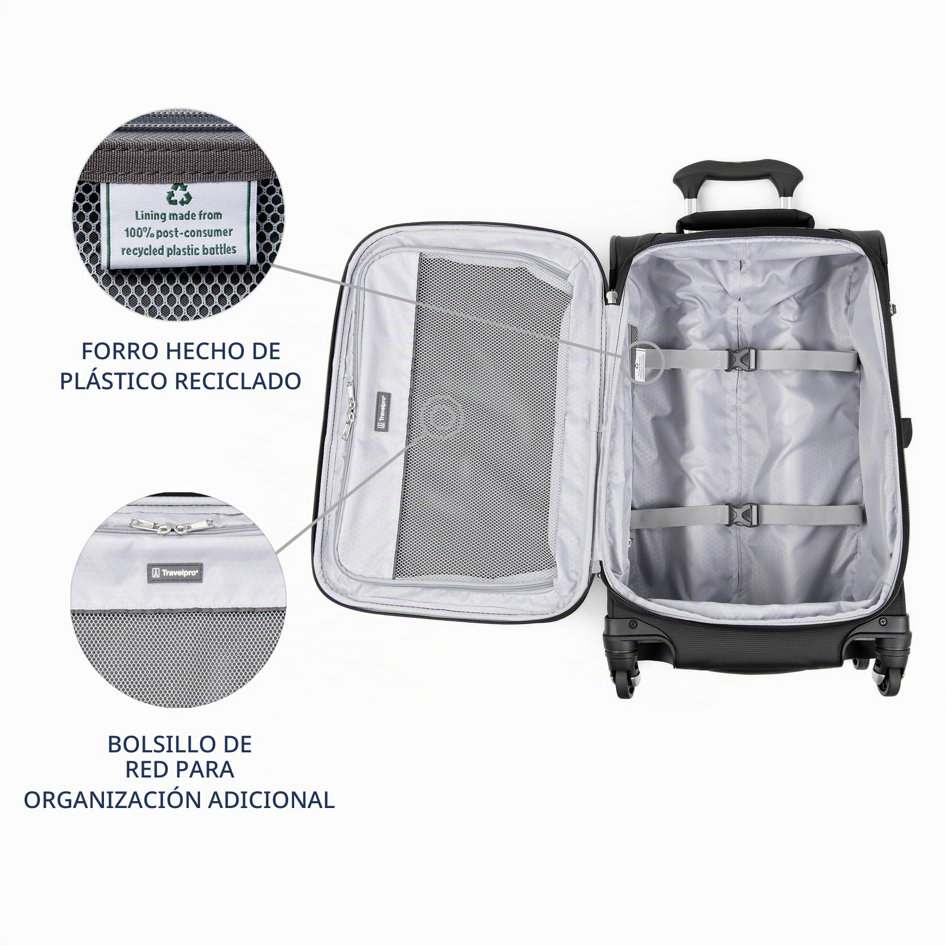 Travelpro Maxlite 5 Set de 2 Piezas de Equipaje Blando expandible, Maleta de Cabina con 4 Ruedas giratorias y Bolsa de Viaje bajo Asiento, Ligera, para Hombre y Mujer, Negro -, Carry-on 21-Inch