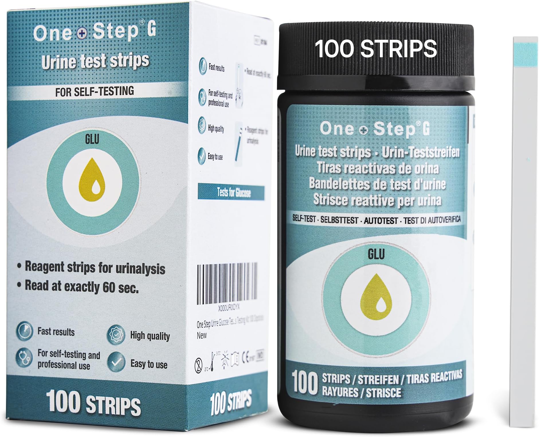 – One Step: Glucose Urine 100 Dipstick Test Strips - Ideal for Quick and Easy Diabetes Testing