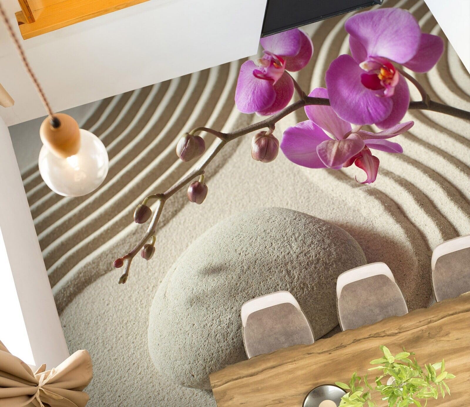 Cartel De Decoración De Piso Murales de papel pintado de suelo de piedra de flores 3D, 250 * 175 cm Autoadhesivo Extraíble Cocina Baño Piso Piso del Papel Pintado Impresión Epoxi