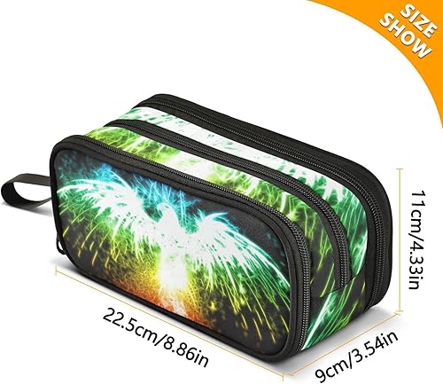 Miniatura 2 de Fireworks Phoenix - Estuche para lápices para niños y niñas, bolsa de gran capacidad para bolígrafos de 3 compartimentos, estuche organizador de