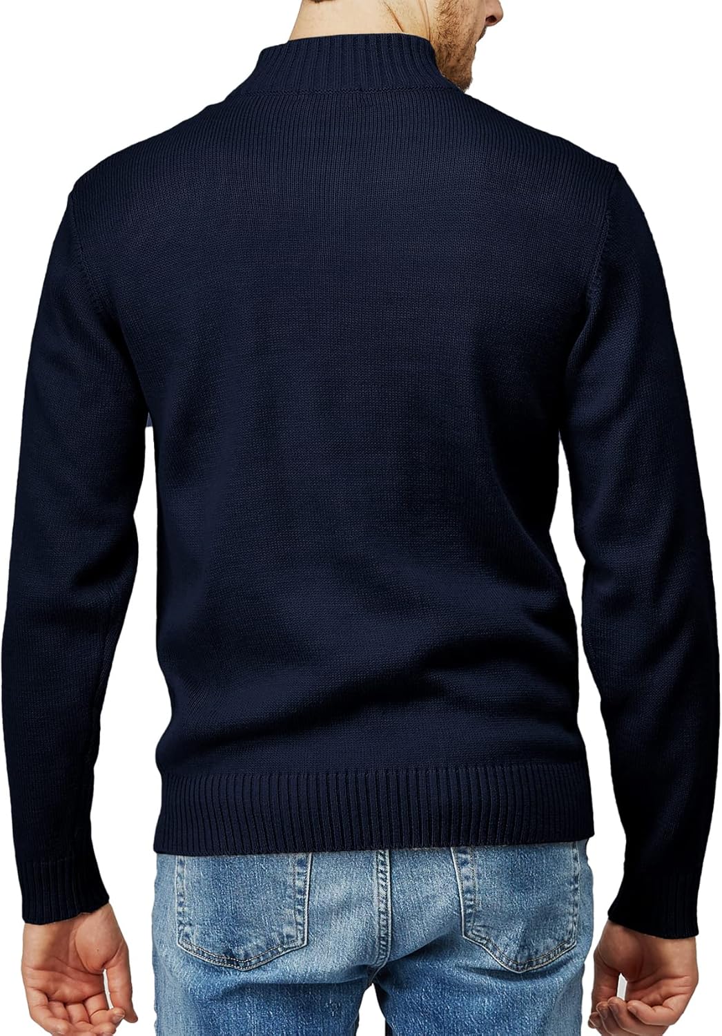 H2H Mens Quarter Zip Pullover Sweater Casual Slim Fit Polo Sweater - Image 4