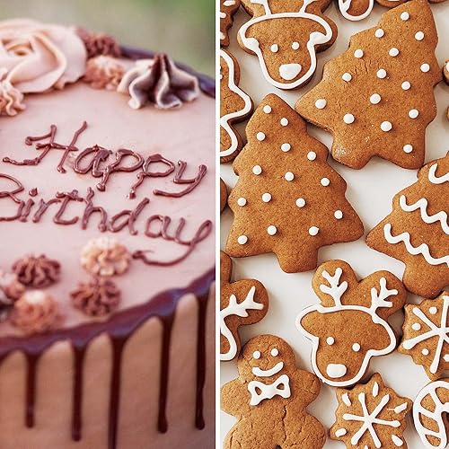 Miniatura 8 de GOOTRADES - Juego de 7 puntas de decoración de pasteles (5 tubos de escritura, 1 acoplador, 1 bolsa de pastelería de silicona)