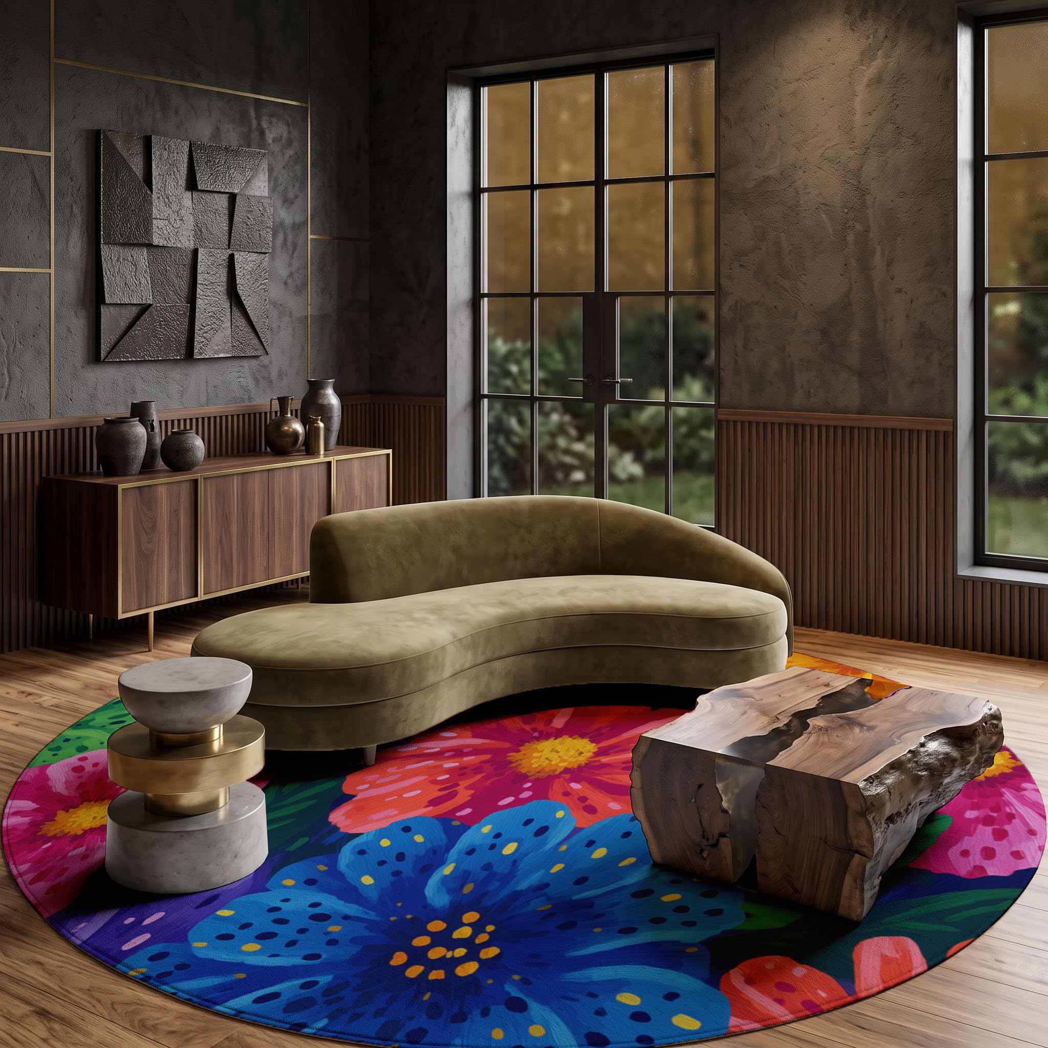 Lavable Tapis Rond Minimalisme
