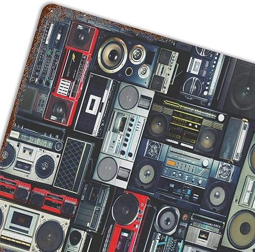 Miniatura 5 de Retro 80s Radio Poster Moderno Casa Decoración de Pared Arte Metal Estaño Poster30x40cm