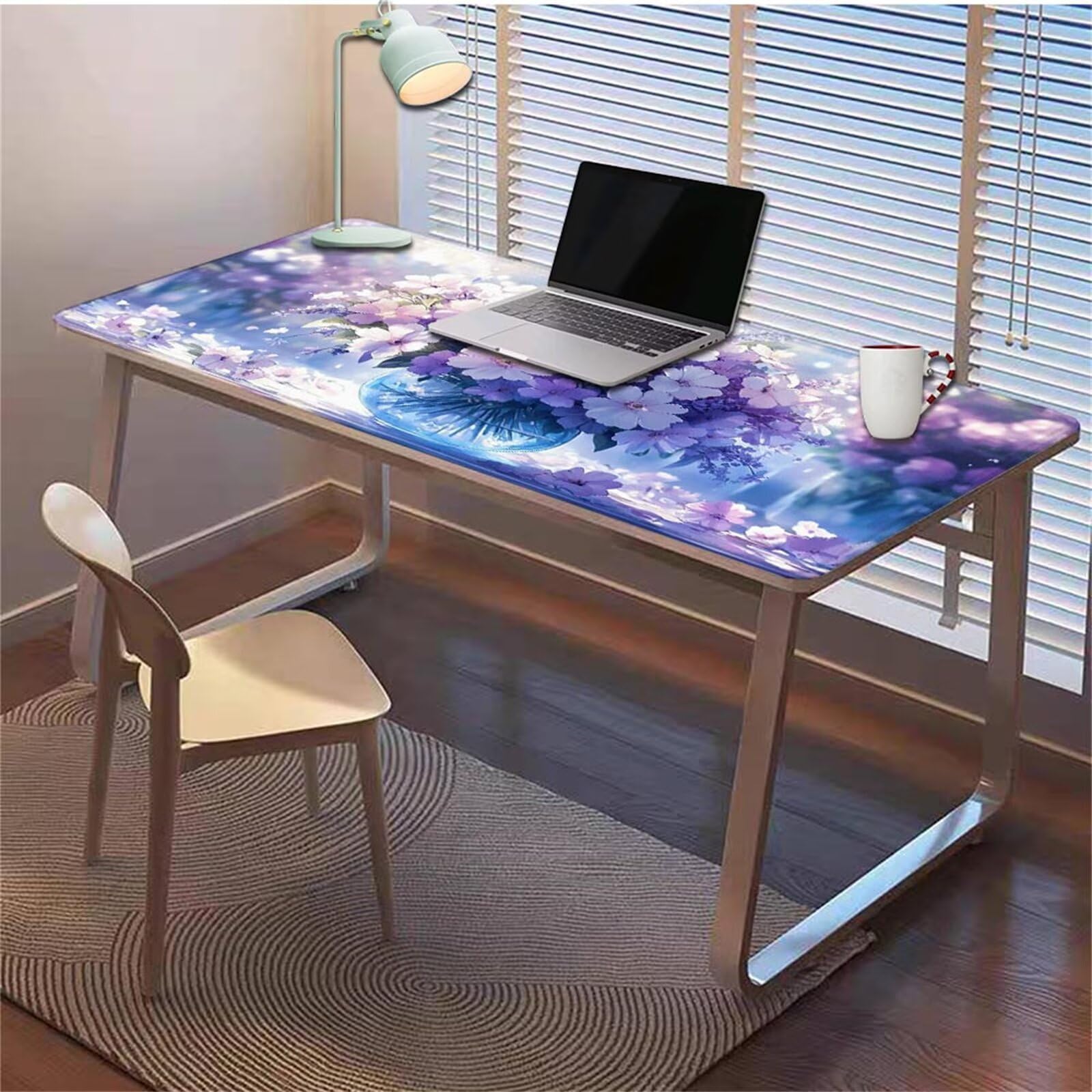 Gamingowa podkładka pod mysz 1200 x 600 x 3 mm, XXL, wodoszczelna, odporna na ścieranie, z przyszytymi krawędziami, fioletowa, podkładka na biurko, poprawia prędkość i precyzję pod laptopa, komputer