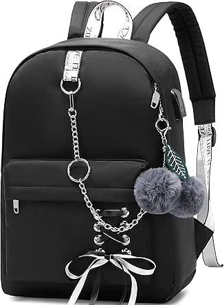 Mochila Escolar Spotted Tiger Para Niñas Con Lonchera (negra