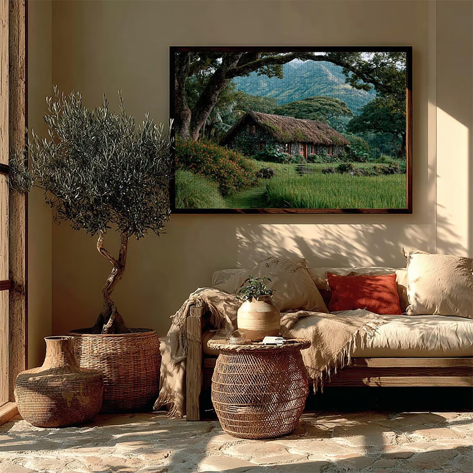 Maison Puzzle 2000 pièces Adultes, Puzzle Bois 99x70cm, Adultes Jeu éducatif Défi énigme avec Une Boîte d'emballage Exquise, Jeu Relaxant Détente Collection, Cadeau Fille, Decoration, (Planter) 2-3580