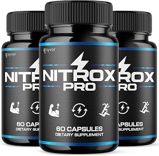 (3 Pack) Nitrox Pro Capsules, Official NitroxPro Pills for Men with All Natural Ingredients, Advanced Formula Support Supplement with Maximum Strength Premium Active Lifestyle Vitamins (180 Capsules)