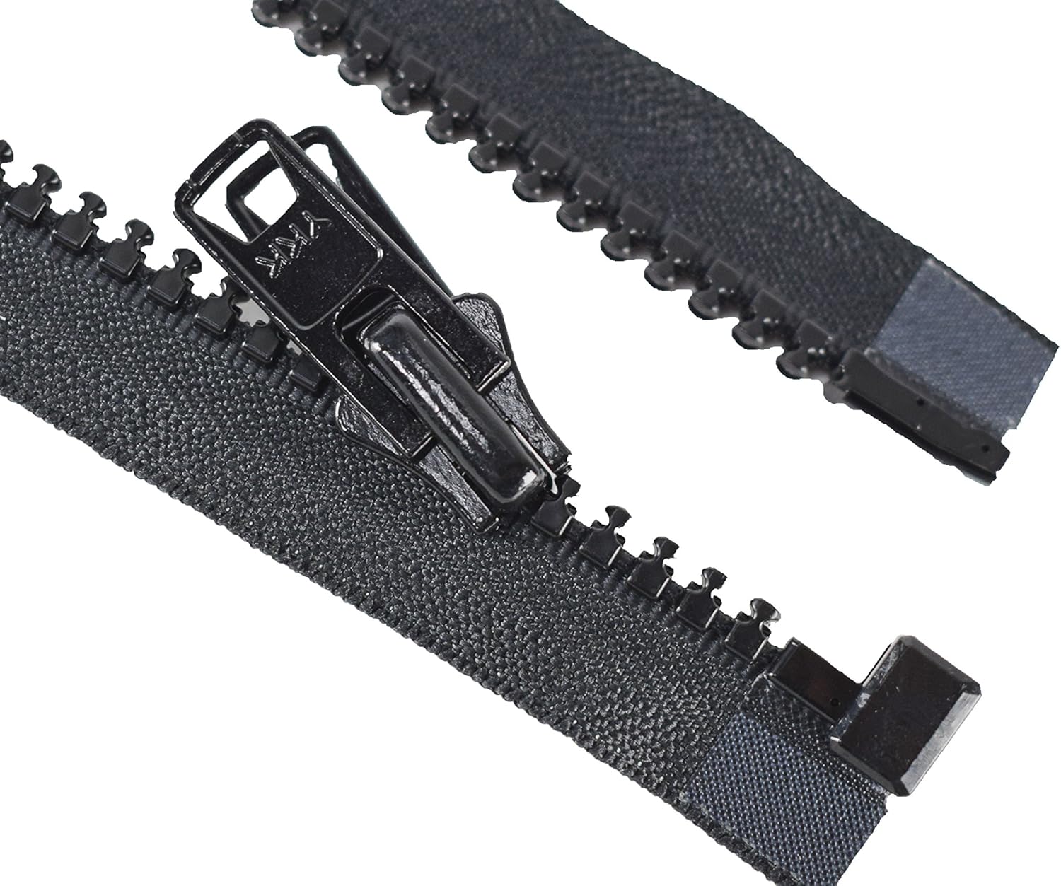 84" Vislon Zipper - YKK #10 Molded Extra-Heavy Separating - Metal Pull - 580 Black (1 Zipper/Pack)