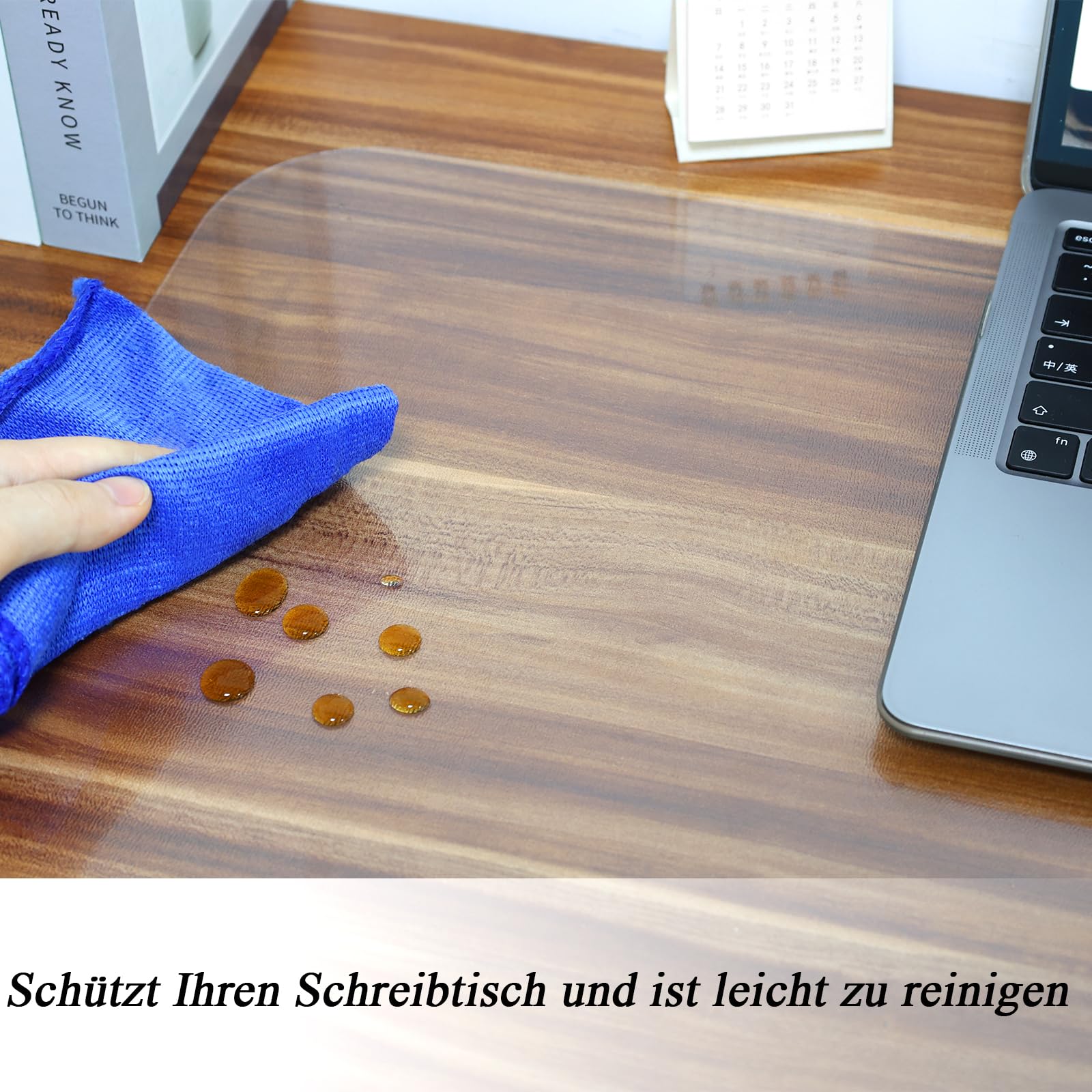 YUNSHANGHE Clear Desk Mat 60 x 40 cm Non-Slip Clear Desk Pad Protector with Round Edge Waterproof Desk Table Cover Mat for Office Home and School (Frosted) - Image 4