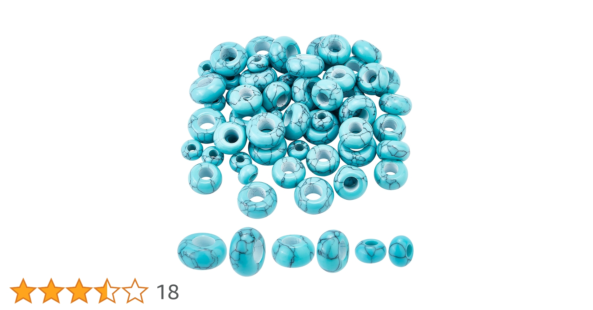 Amazon | PH PandaHall ターコイズビーズ 天然石ビーズ 3サイズ