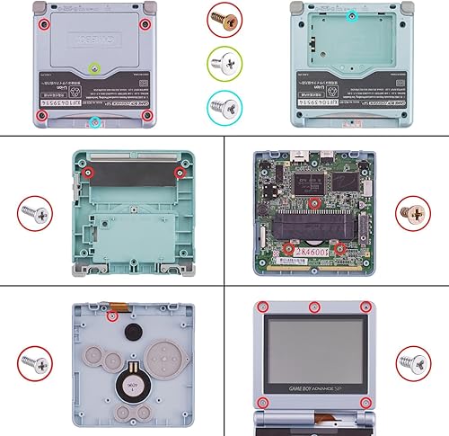 Miniatura 9 de IPS Ready Upgraded eXtremeRate Clear Atomic Purple Custom Replacement Housing Shell for Gameboy Advance SP GBA SP Compatible with Both IPS &