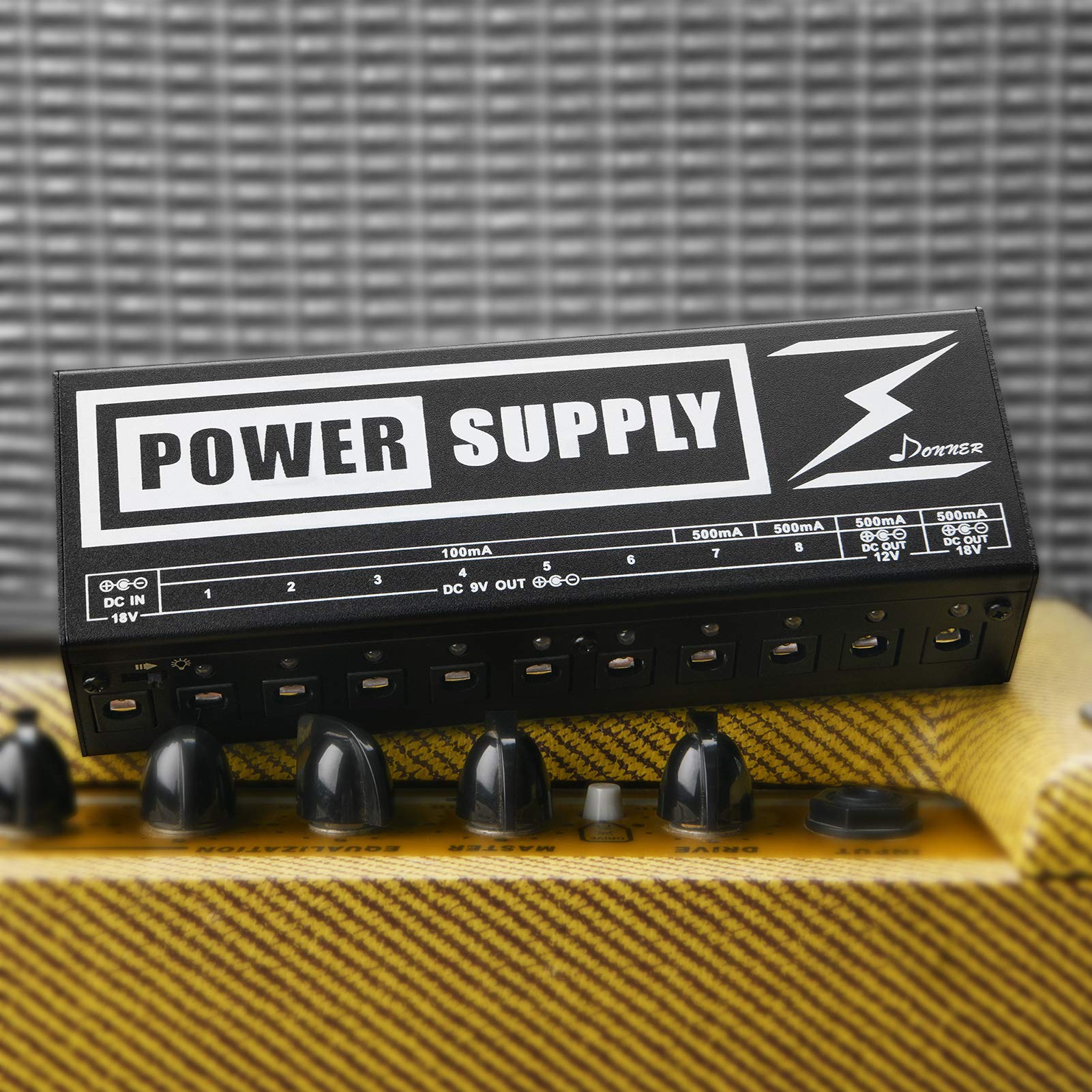Donner Alimentatore per Effetti a Pedale della Chitarra Elettrica multi-output isolati con Adattatore e Cavi di Alimentazione, Versione Aggiornata DP-2