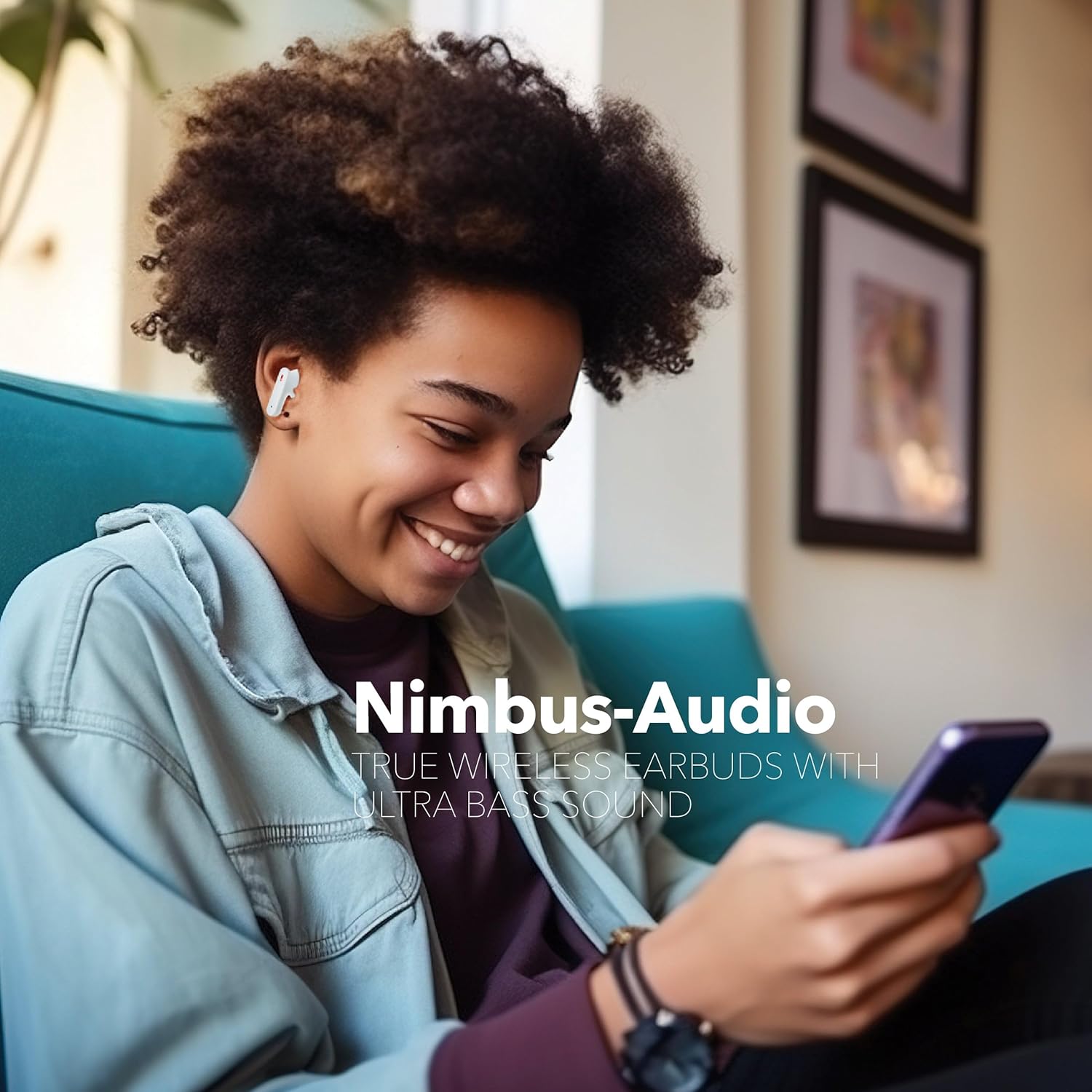 RCA Wave-78 True Wireless Earbuds, Bluetooth 5.2 Headphones with Microphone, Charging Case, 20H Playtime, Hi-Res Audio, Sweat Resistant, Compact in-Ear Design, Noise Cancelling, White