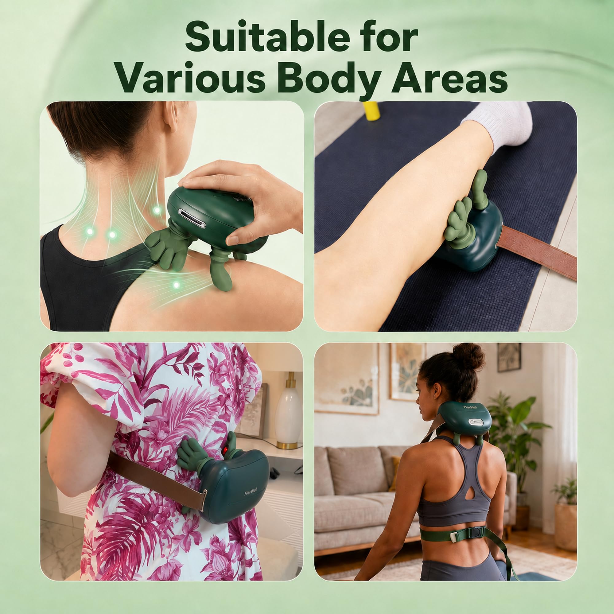 Masajeador de cuello para aliviar el dolor, Shiatsu 4D, masajeador de cuello y hombros, masajeador biónico de cuello y hombros con amasamiento de manos, masajeador con manos pequeñas para el