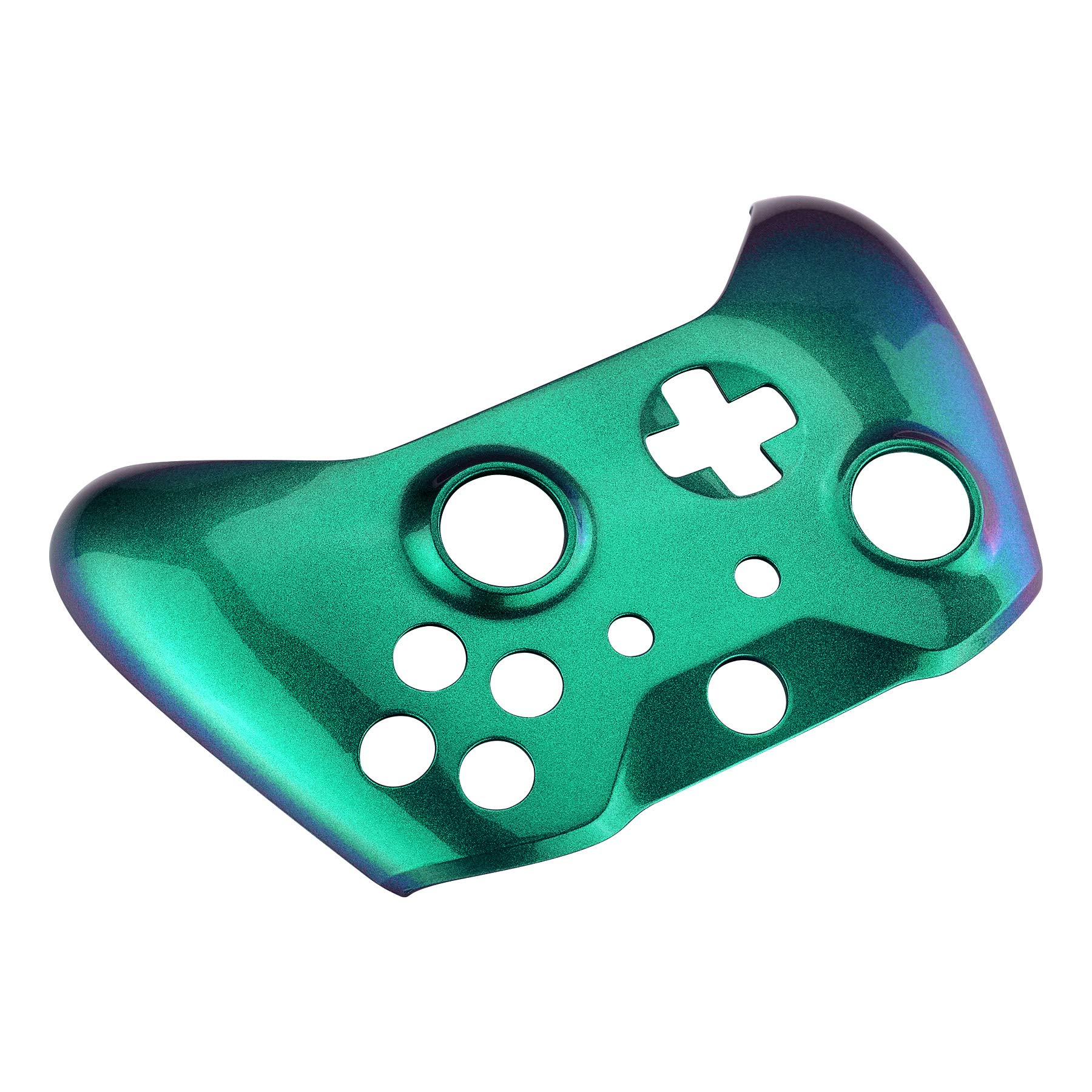 eXtremeRate Cover Frontale per Xbox One S Controller,Custodia Copertura Scocca Ricambio per Xbox One X Joystick Model 1708-Camaleonte Verde Viola