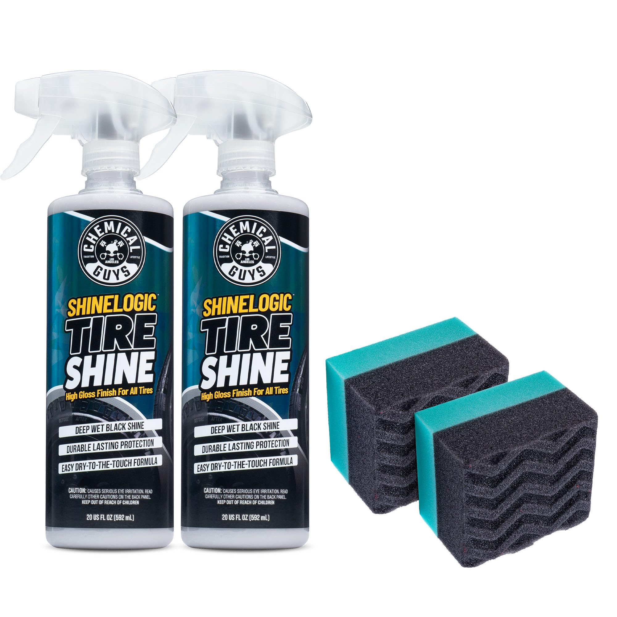Chemical Guys ShineLogic Tire Shine Safe for Cars Trucks Motorcycles RVs More Includes WonderWave Applicator Kit 20 fl