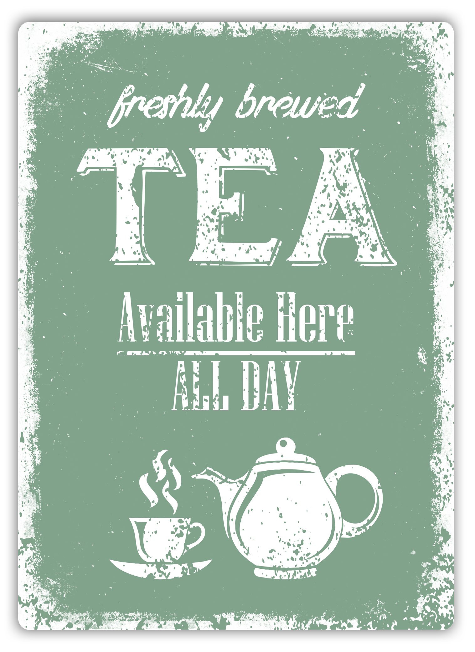 WTF | Freshly Brewed Tea | Sticky Pads - Metal Wall Sign Plaque Art Inspirational