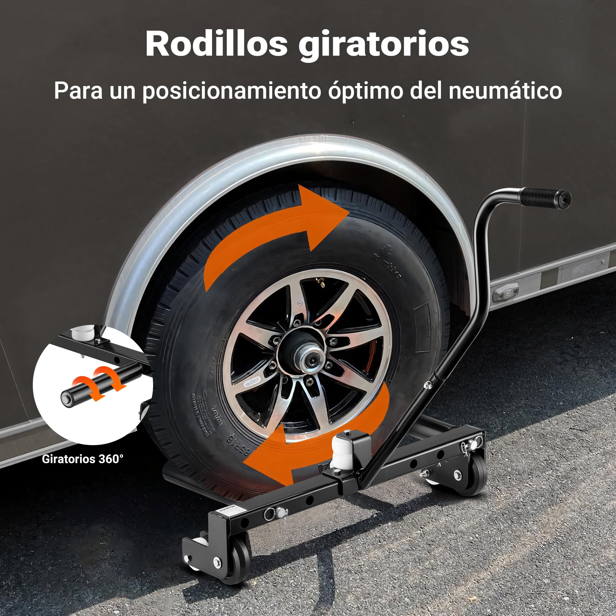 XPOtool Carro Ayuda Montaje de Ruedas 250kg en Acero Elevador para neumáticos de 17-56,5cm (6,5-22,5") Cambio Montaje de neumáticos Ruedas