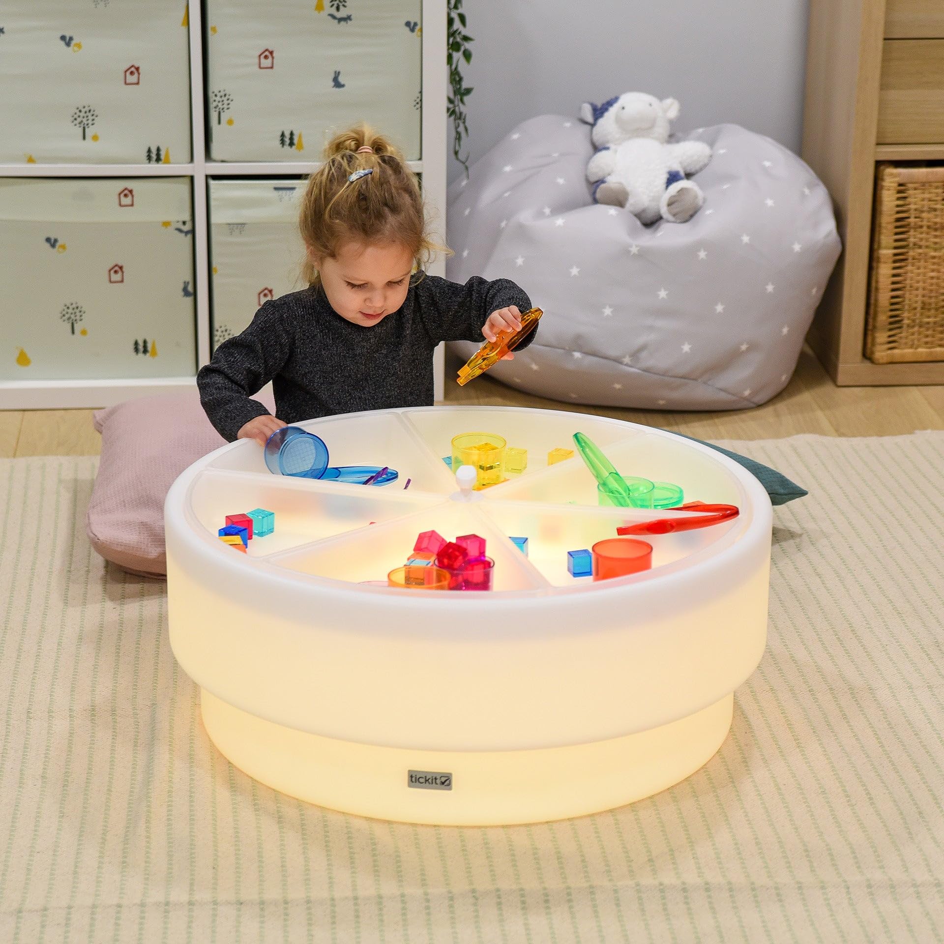 tickit Discovery Glow Low Table Sensorischer Leuchttisch Farbwechsel-LED wasserdicht tragbar
