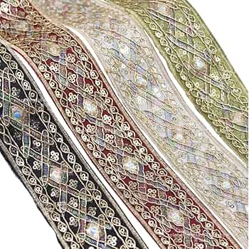 インド刺繍リボン専用 楽天市場】インド刺繍リボン 約30cm×3本 アソートセット インド