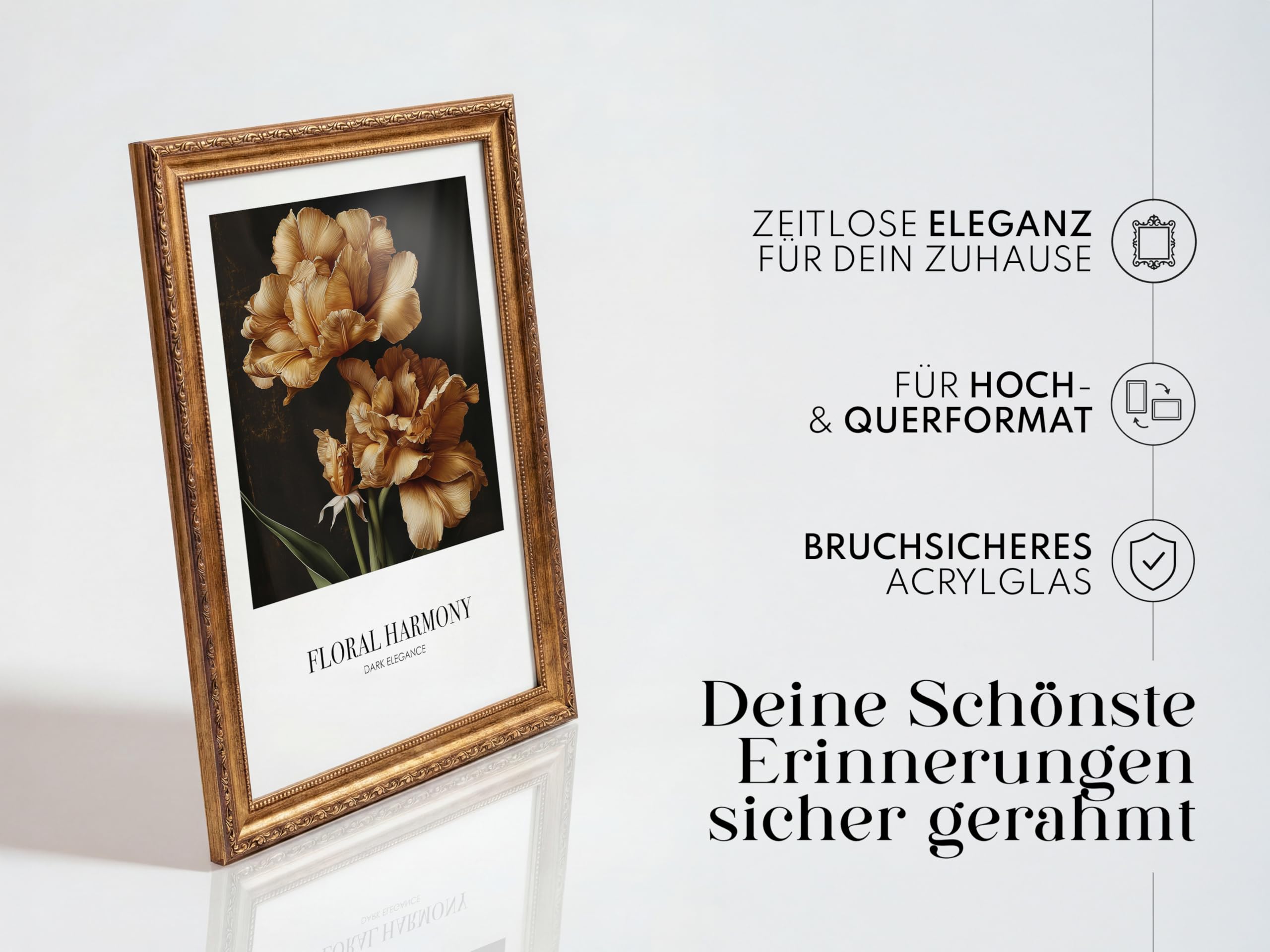 Artower Barock Bilderrahmen Gold DIN A4 21x30 cm Kleine Vintage Antik Fotorahmen mit Acrylglas – Kunststoff Rahmen für Foto, Poster, Kinderzeichnungen, Fotowand, Collage Wand Deko