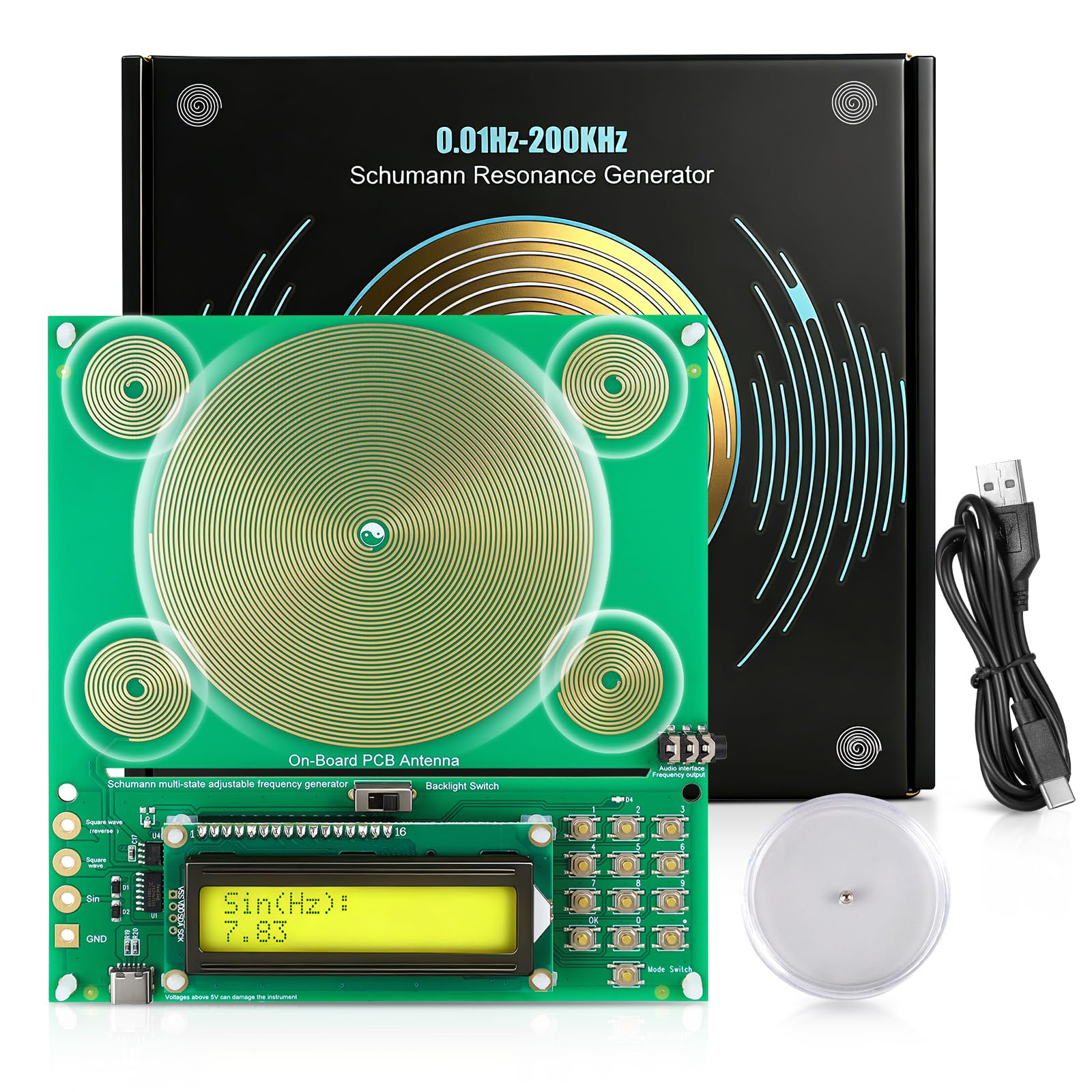 Healing Frequency Generator, 0.01Hz-200kHz Adjustable Frequency