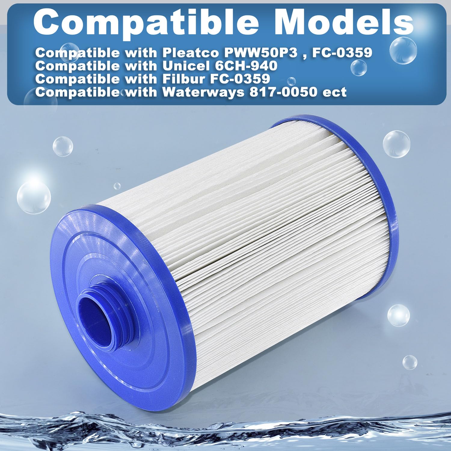 Enowelir Lot De 2 Filtres Pour Spa Compatible Avec Unicel 6CH-940