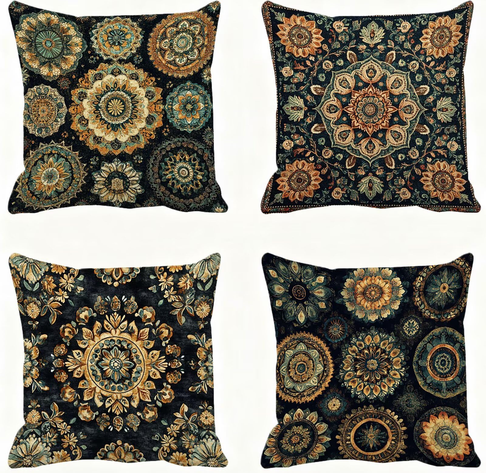 Verde Federe Cuscini Divan 60x60 Boemia Federe Cuscino Letto Super Morbido Copricuscino Letto Set di 4 Cuscini Divano Decorazioni Autunnali Copricuscini Arredamento Casa, per Sedia Giardino E - 419