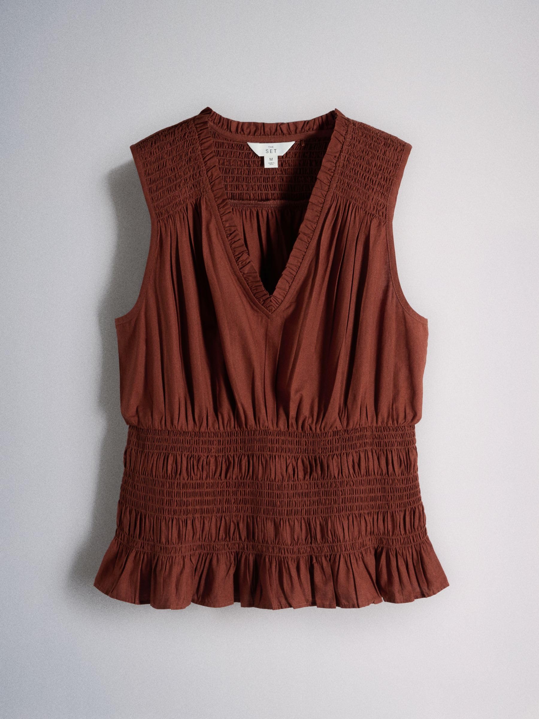 THE SET Donne Confezione da 2 canotte arricciate con scollo a V
