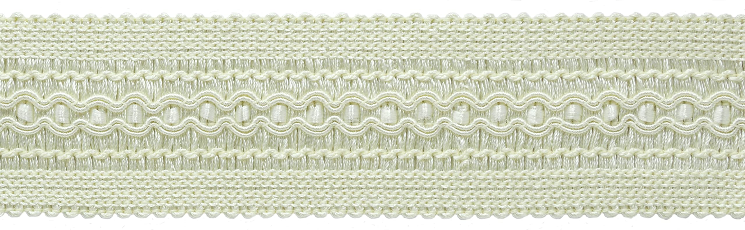 2" (5cm) Basic Trim Collection Solid Wide Gimp Braid Trim (Style# 0200SG) Off White #26 (Ivory Off White) 27 Yards (82 ft/25m)
