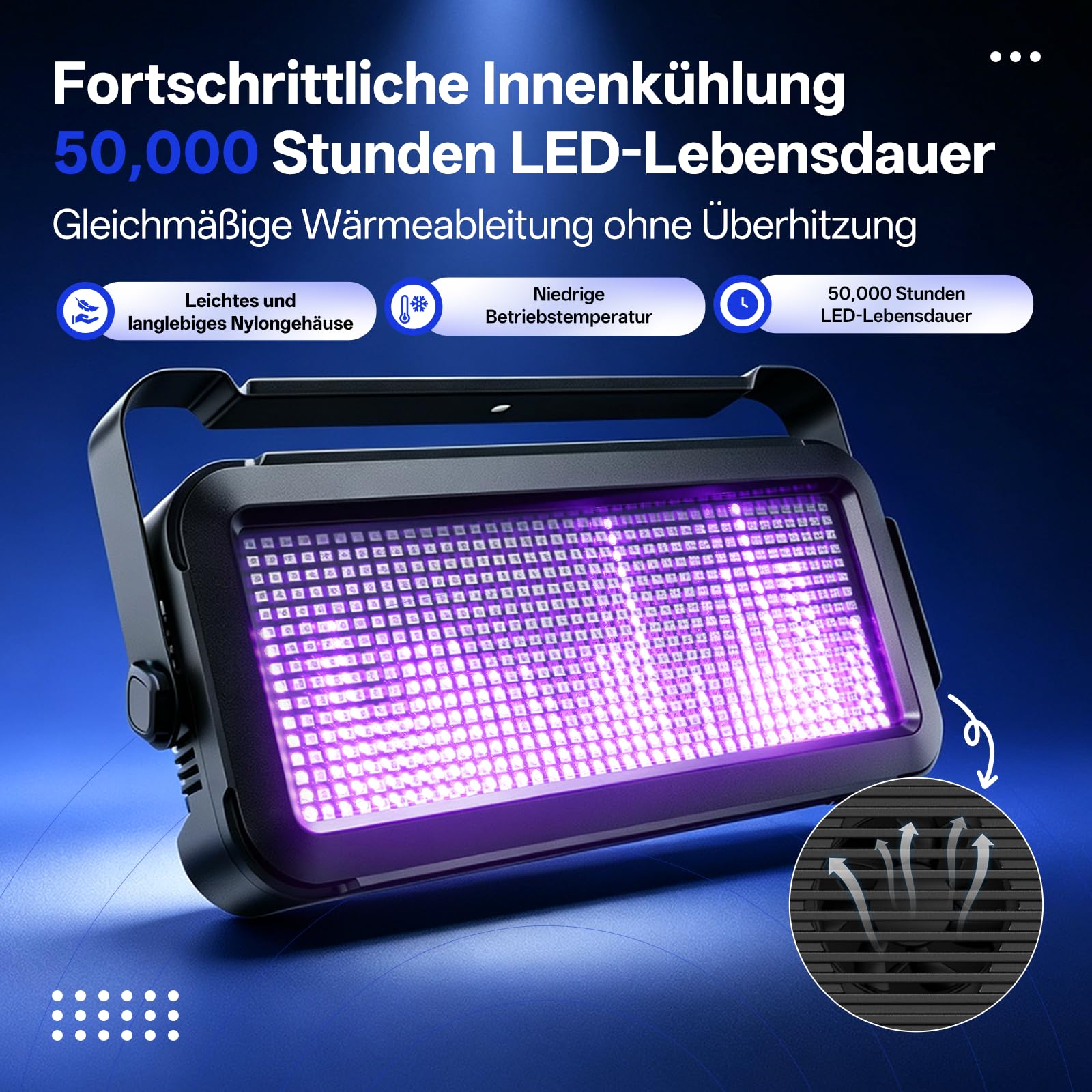 120W Wallwasher Luce da Palcoscenico RGB, 640 LEDs con Effetti di Stroboscopica, Illuminazione Palco DMX con Suono Attivato und 32 Effetti di Luce, Faro LED per Matrimoni Cortili Palchi
