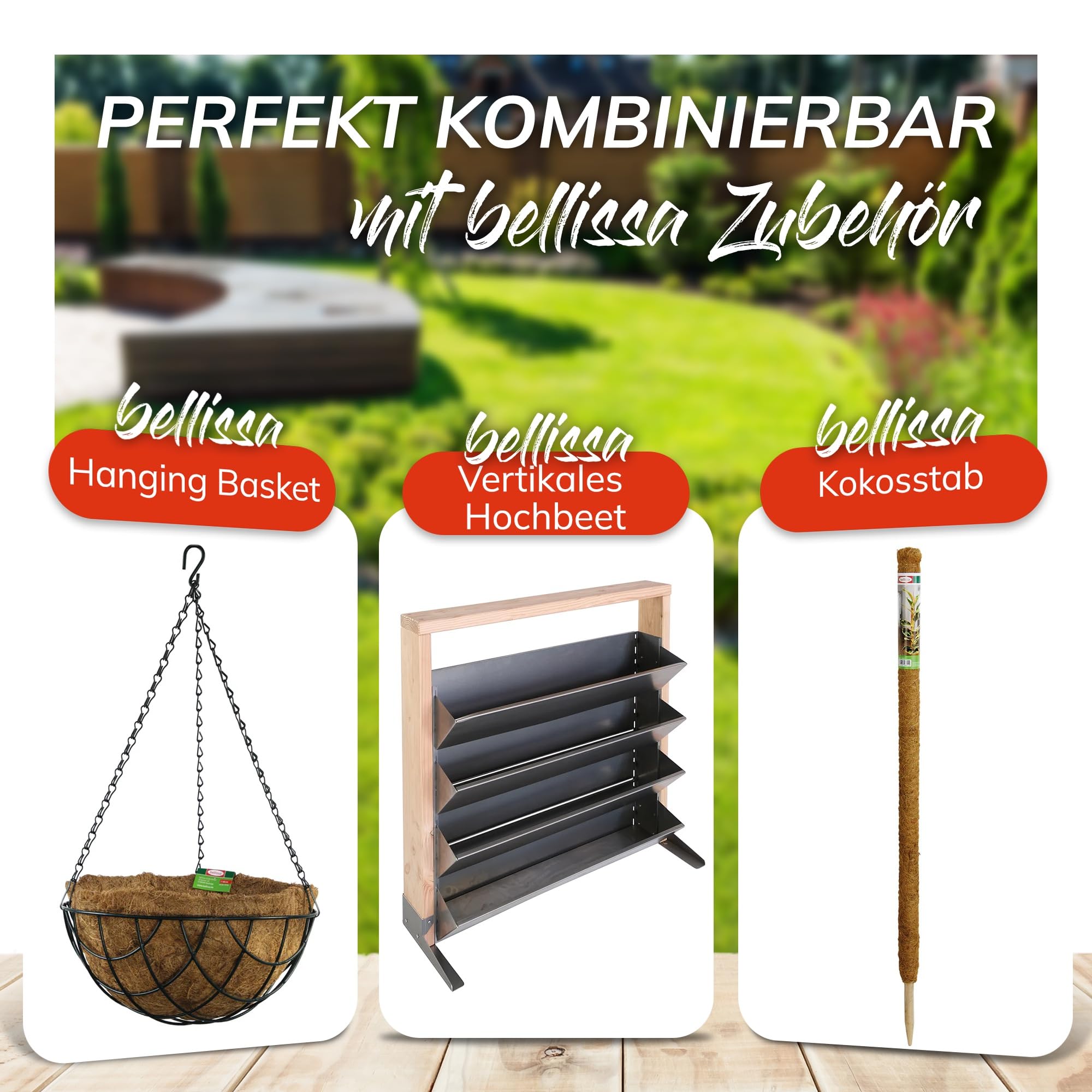 bellissa – Blumenkastenhalterung eckig für Blumenkästen 8er Set hochbelastbar bis 30kg - Montage für Geländer & Brüstungen – Verstellbare Halterung für eckige Balkonkästen – Stabil & wetterfest